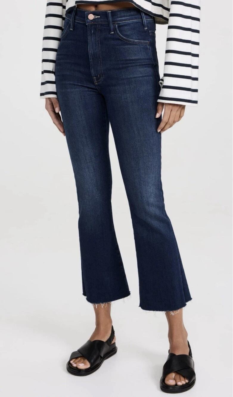 Mother Superior The Hustler Ankle Fray Jeans - Home Movies - Blue - Size 27